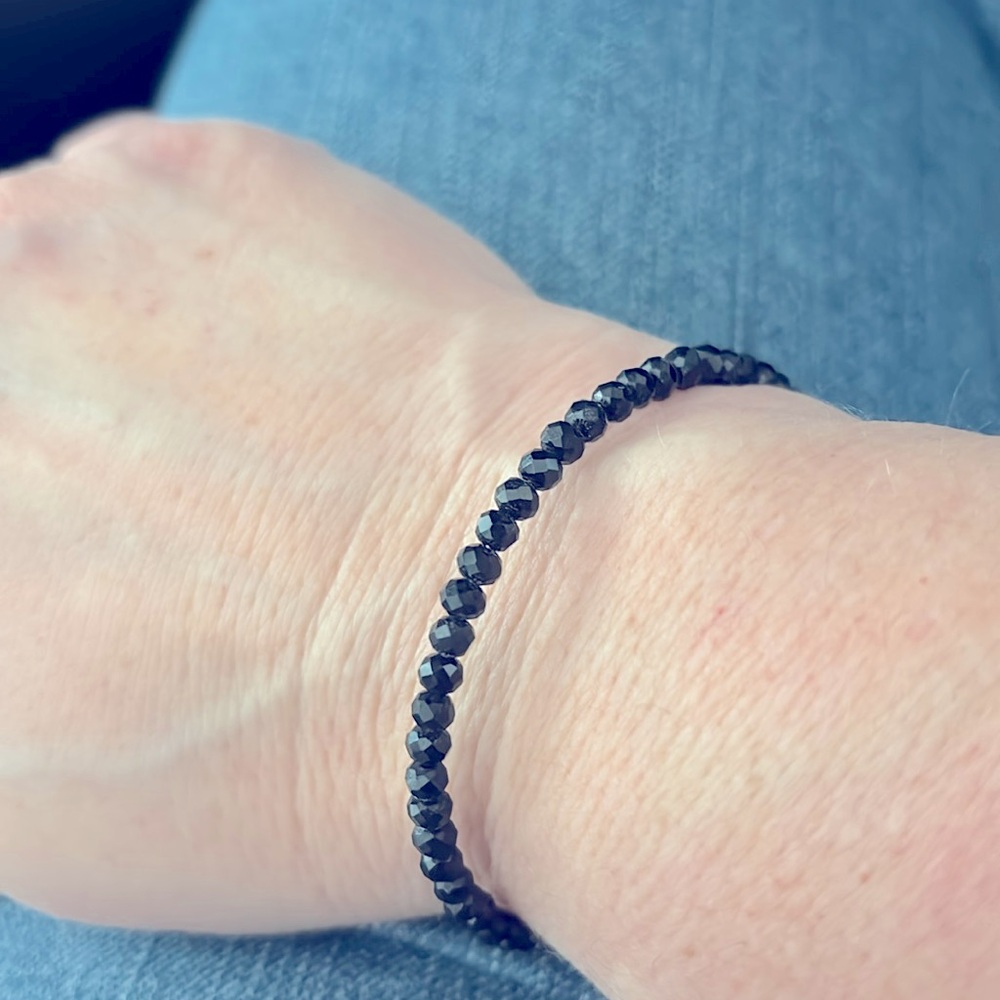 Black Beaded Alex and Ani Bracelet